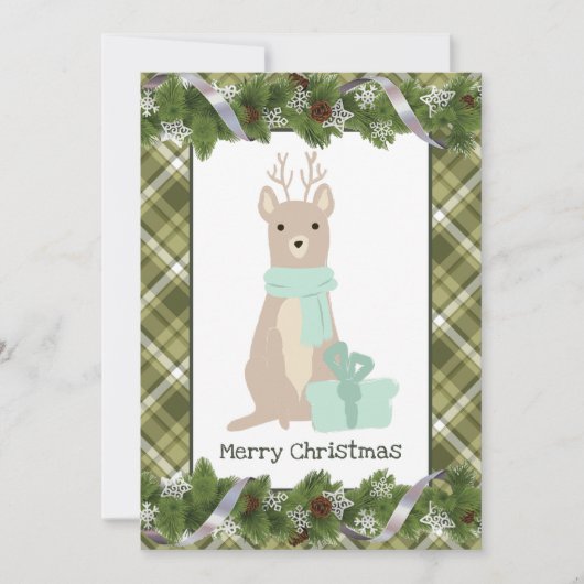 Kerstkaart voor herten in Deer Flat Kaart (Voorkant)