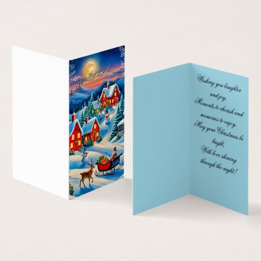 Kerstkaart voor het dorp kaart (Binnen en buitenkant)