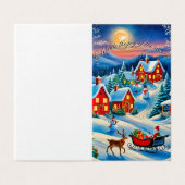 Kerstkaart voor het dorp kaart (Buitenkant ongevouwen)