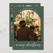 Kerstkaart voor het gezin met vrolijke kerstgroet (Voorkant / Achterkant)