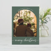 Kerstkaart voor het gezin met vrolijke kerstgroet (Staand voorkant)