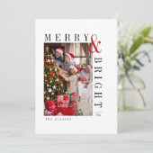 Kerstkaart voor het gezin Moderne kerstscript vaka (Staand voorkant)