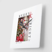 Kerstkaart voor het gezin Moderne kerstscript vaka Vierkante Klok (Hoek)