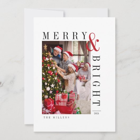 Kerstkaart voor het hele gezin Moderne kersttekst  (Voorkant)