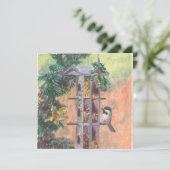 Kerstkaart voor het voeren van vogels (Staand voorkant)