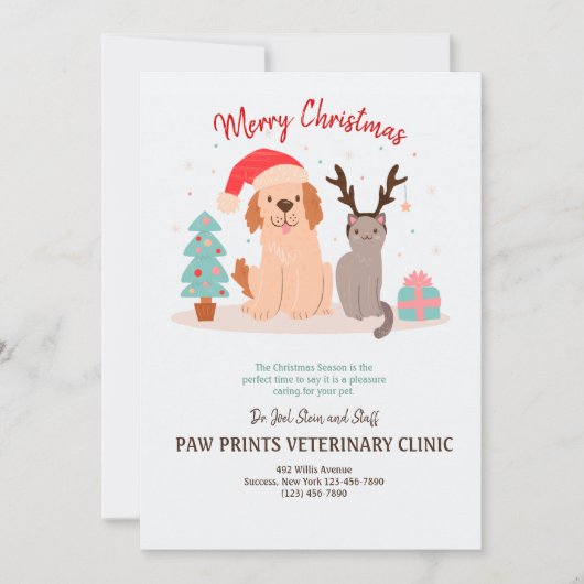 kerstkaart voor honden en katten kaart (Voorkant)