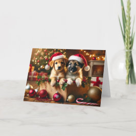 Kerstkaart voor honden feestdagen kaart