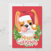kerstkaart voor Hondenliefhebbers: Super Cute Corg Aankondiging (Voorkant)