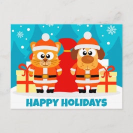 Kerstkaart voor huisdierenbedrijven feestdagenkaart