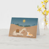 Kerstkaart voor kameel en corgi kaart (Gele Bloem)