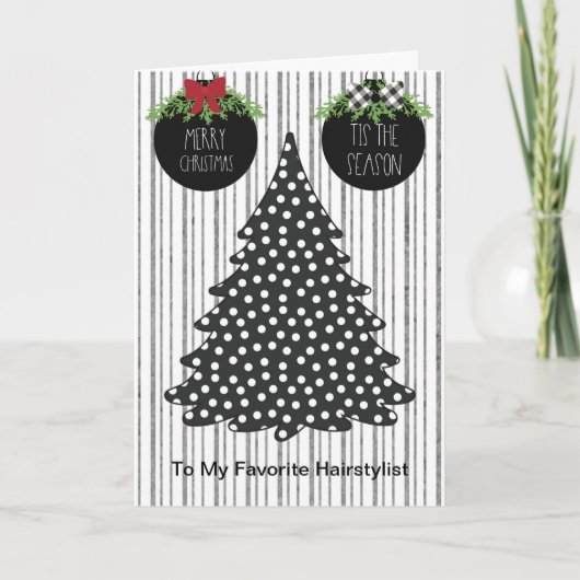 Kerstkaart voor kapper kaart (Voorkant)