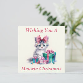 Kerstkaart voor katjes bedankkaart