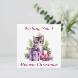 Kerstkaart voor katjes bedankkaart