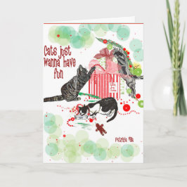 Kerstkaart voor kattenliefhebbers feestdagen kaart