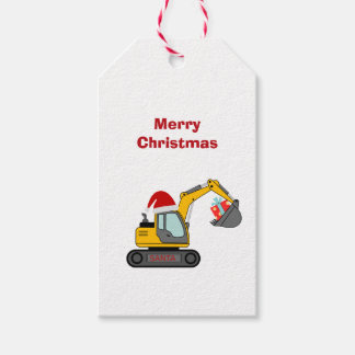 Kerstkaart voor Kerstman zijn kleine graver Cadeaulabel