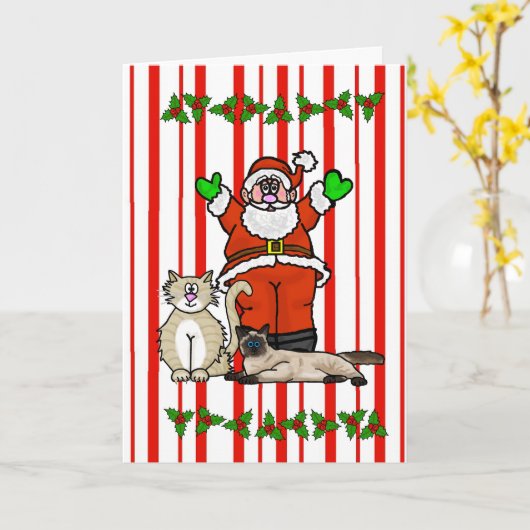 kerstkaart voor kerstmis en katten kaart (Gele Bloem)