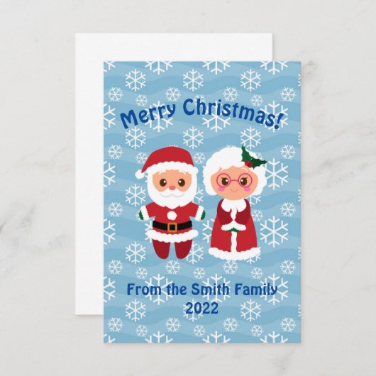 Kerstkaart voor kerstmis en kerstmis (Voorkant / Achterkant)