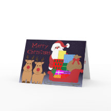 Kerstkaart voor Kerstmis en rendieren