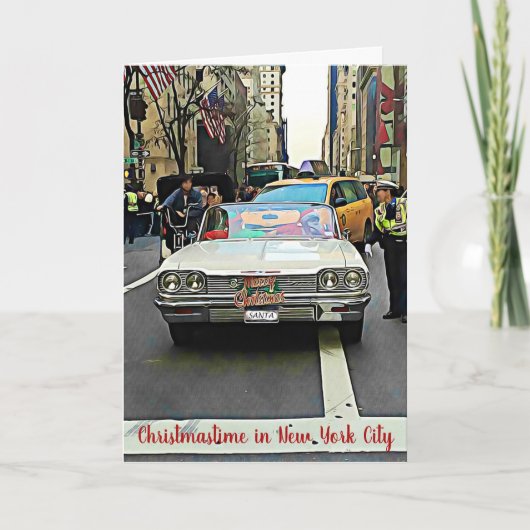 Kerstkaart voor Kerstmis in New York Feestdagen Kaart (Voorkant)