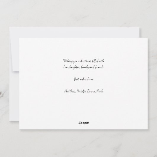 kerstkaart voor kerstmis in Santa Claus-workshop (Achterkant)