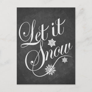 kerstkaart voor kerstmis laat het sneeuwen feestdagenkaart