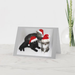 Kerstkaart voor kerstmis met de Kitten Helpers Feestdagen Kaart