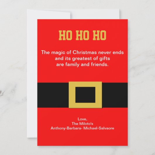 kerstkaart voor kerstmis met gordel (Voorkant)