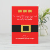 kerstkaart voor kerstmis met gordel (Staand voorkant)