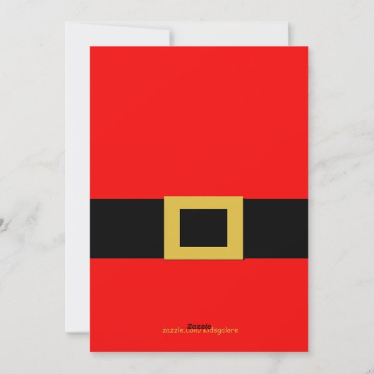 kerstkaart voor kerstmis met gordel (Achterkant)