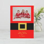 Kerstkaart voor kerstmis met kerstcadeau voor kers (Staand voorkant)