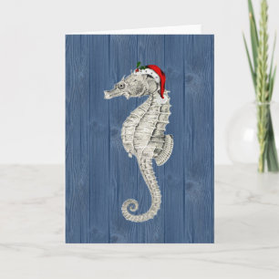 kerstkaart voor kerstmis met kerstmis in Seahorse  Feestdagen Kaart