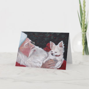 kerstkaart voor kerstmis met LH Chihuahua Dog Feestdagen Kaart