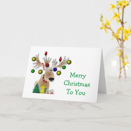 "KERSTKAART VOOR KINDEREN" KAART (Gele Bloem)