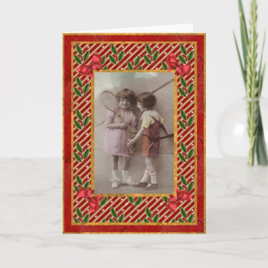  kerstkaart voor kinderen Tennis Feestdagen Kaart (Voorkant)