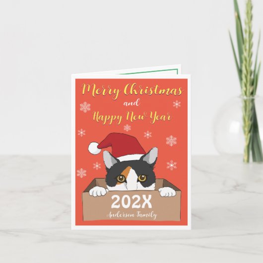 kerstkaart voor klein Kat Bedankkaart (Voorkant)