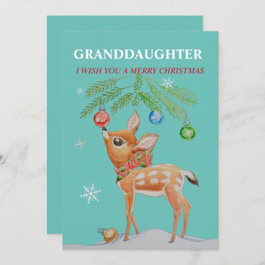 Kerstkaart voor kleindochter (Voorkant / Achterkant)