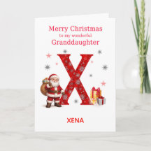 Kerstkaart voor kleindochter met naam