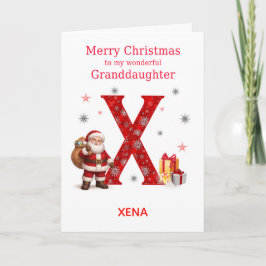 Kerstkaart voor kleindochter met naam feestdagen kaart