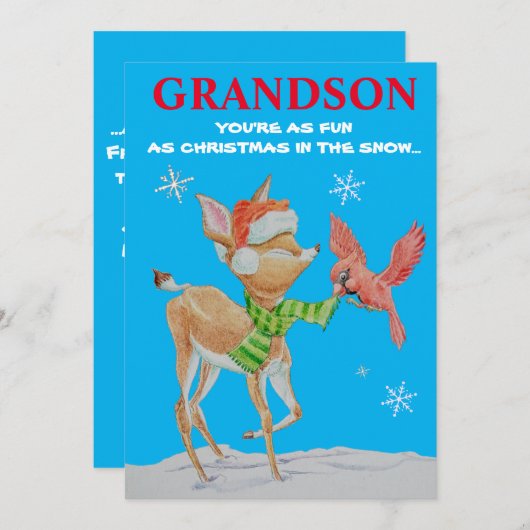 Kerstkaart voor kleinkind (Voorkant / Achterkant)