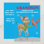 Kerstkaart voor kleinkind plat ontwerp (Voorkant / Achterkant)