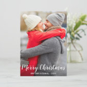 Kerstkaart voor koppel fotokaart L (Staand voorkant)