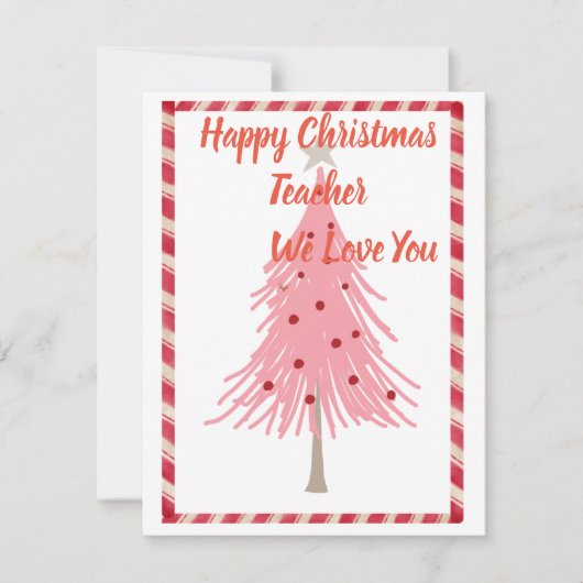 kerstkaart voor leraar, met liefde (Voorkant)