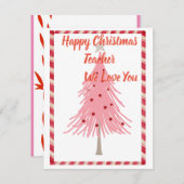 kerstkaart voor leraar, met liefde (Voorkant / Achterkant)