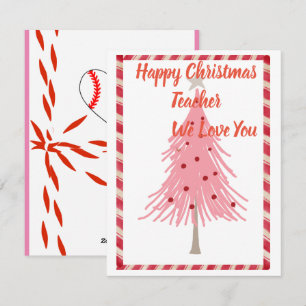 kerstkaart voor leraar, met liefde