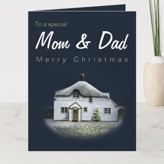 Kerstkaart voor mam en pap - Engels landschap Kaart (Voorkant)