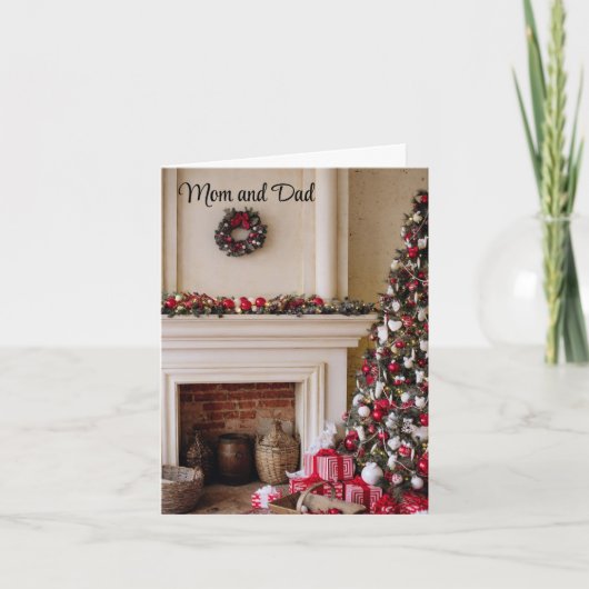Kerstkaart voor mama en papa feestdagen kaart (Voorkant)