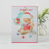 kerstkaart voor meisjes bedankkaart (Staand voorkant)