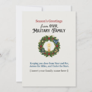 Kerstkaart voor militaire families Seizoensgroeten