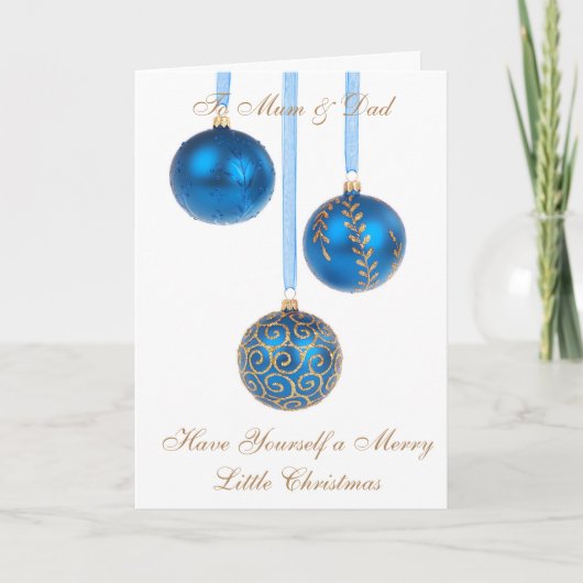 KERSTKAART VOOR MOM & DAD FEESTDAGEN KAART (Voorkant)