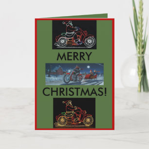 Kerstkaart voor motorfietsen feestdagen kaart